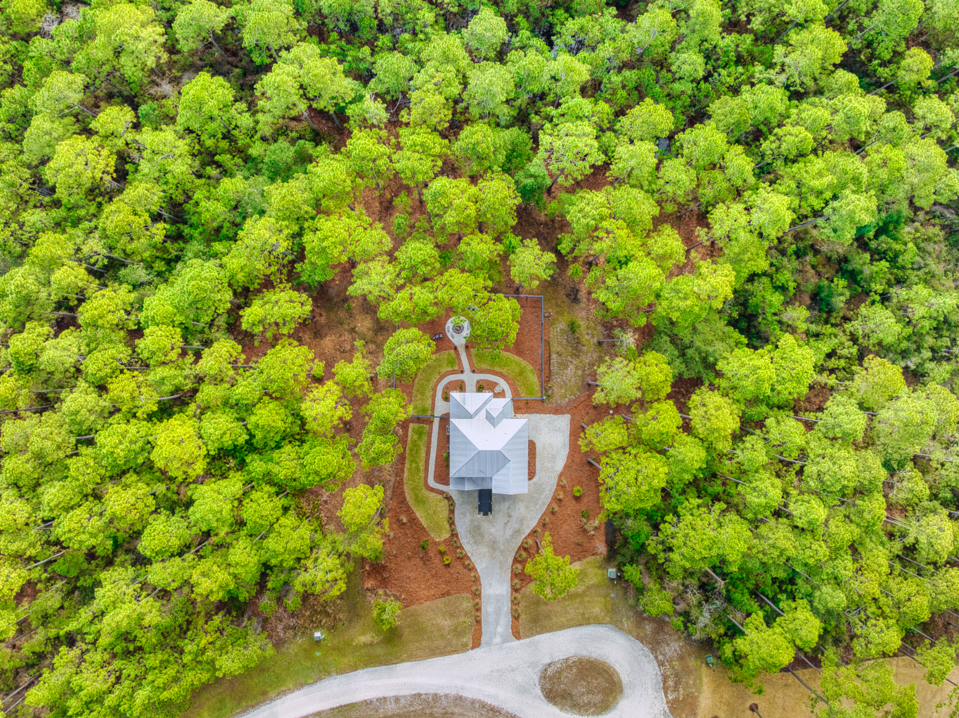 Aerial drone shot of a Panama City Beach real estate listing