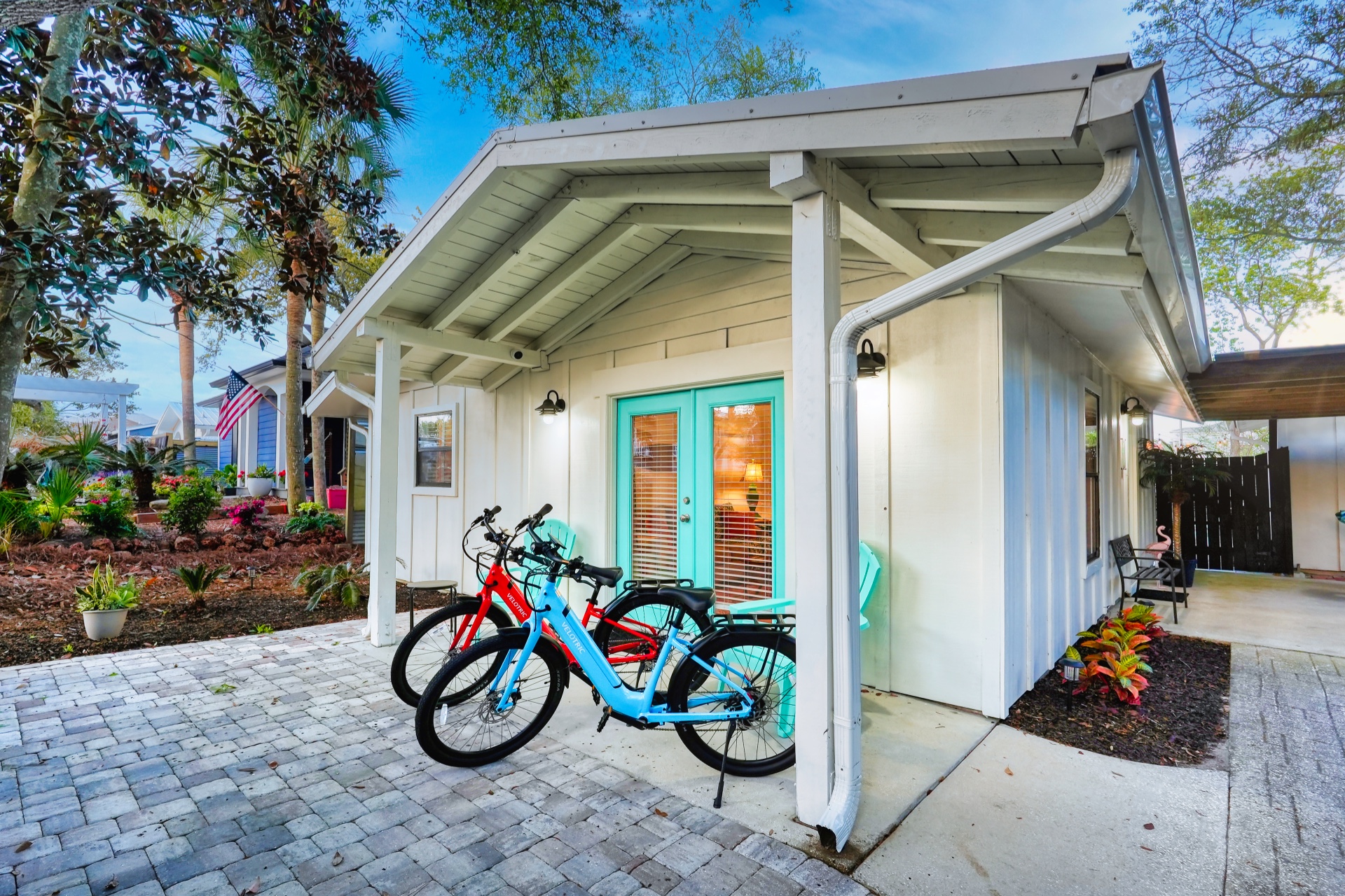 Aerial drone view of residential real estate listing in Georgia