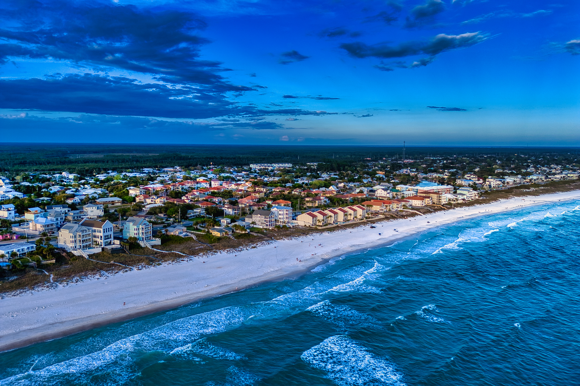 Aerial view of a Panama City Beach vacation rental property